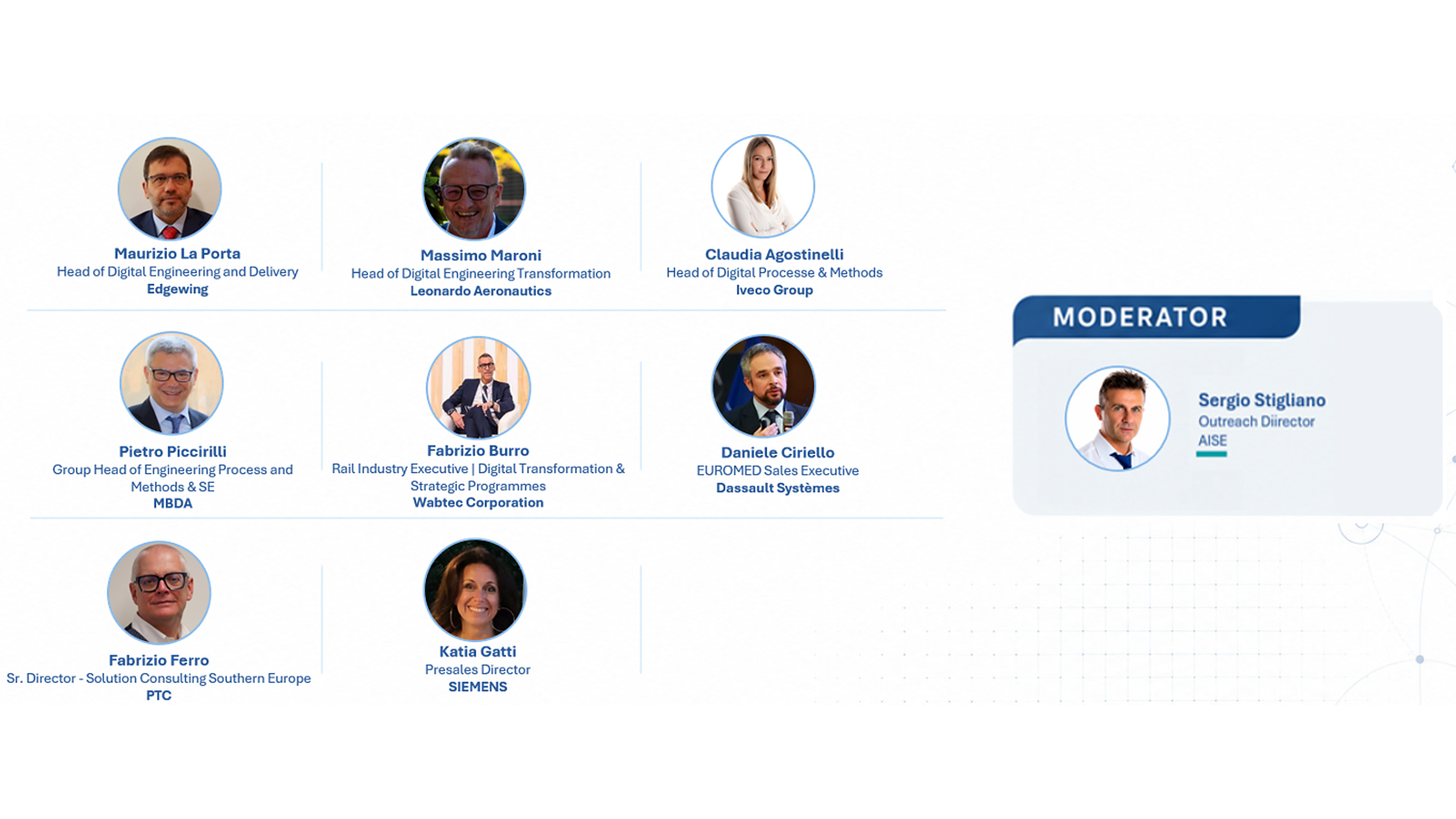 Relatori e Moderatore del Panel: Digitalization